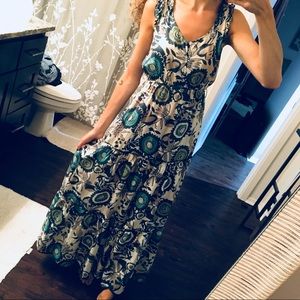 Anthro Silk Maxi Dress